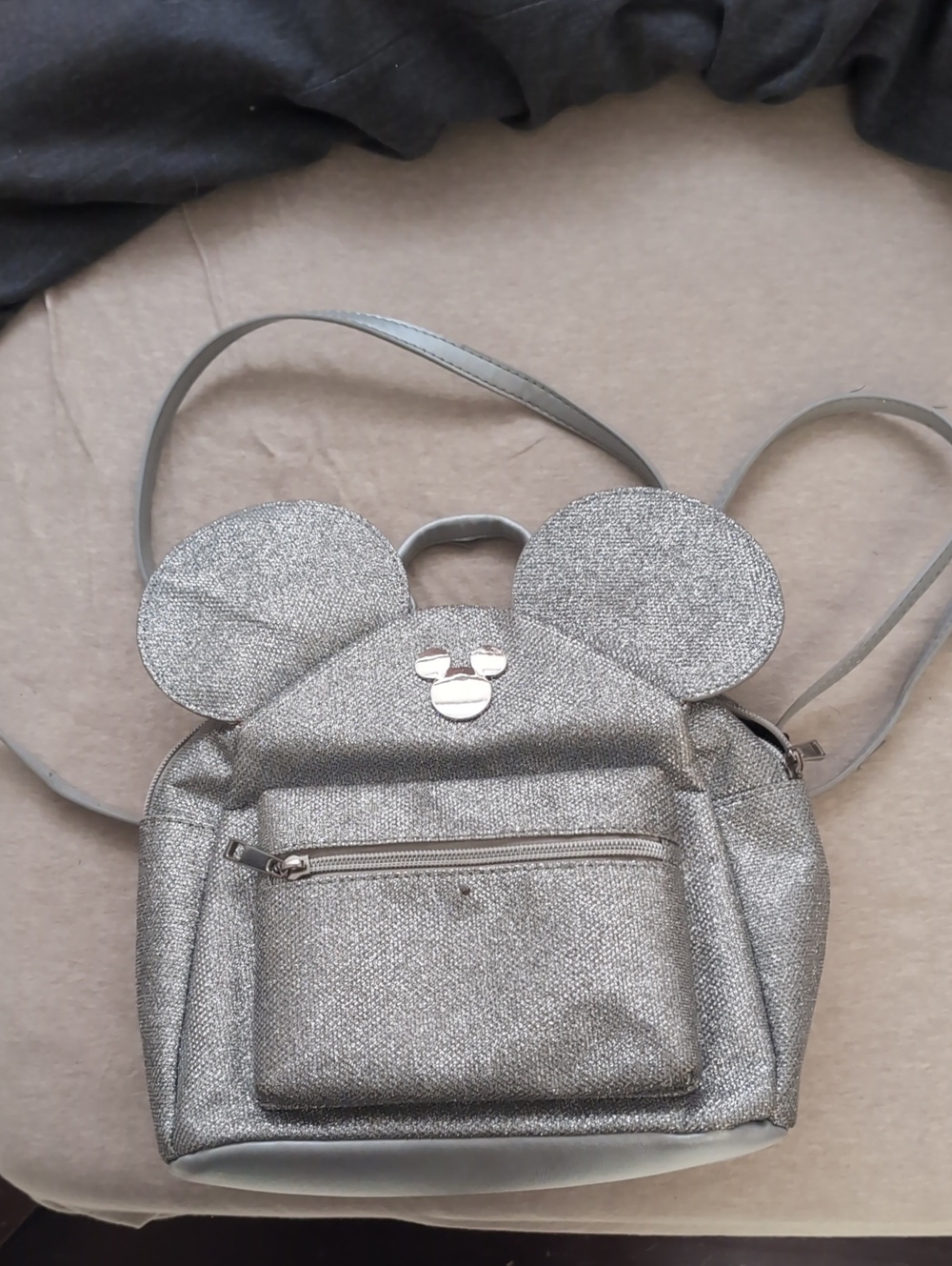 Silver Glitter Mickey Ear Mini Backpack